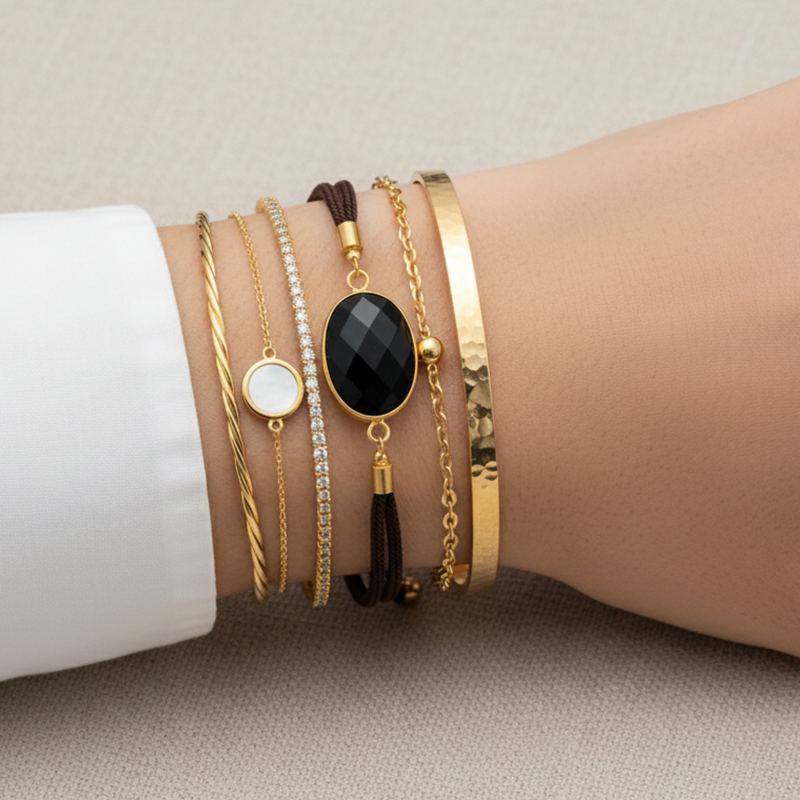 Bracelet TALA - Obsidienne Noire A