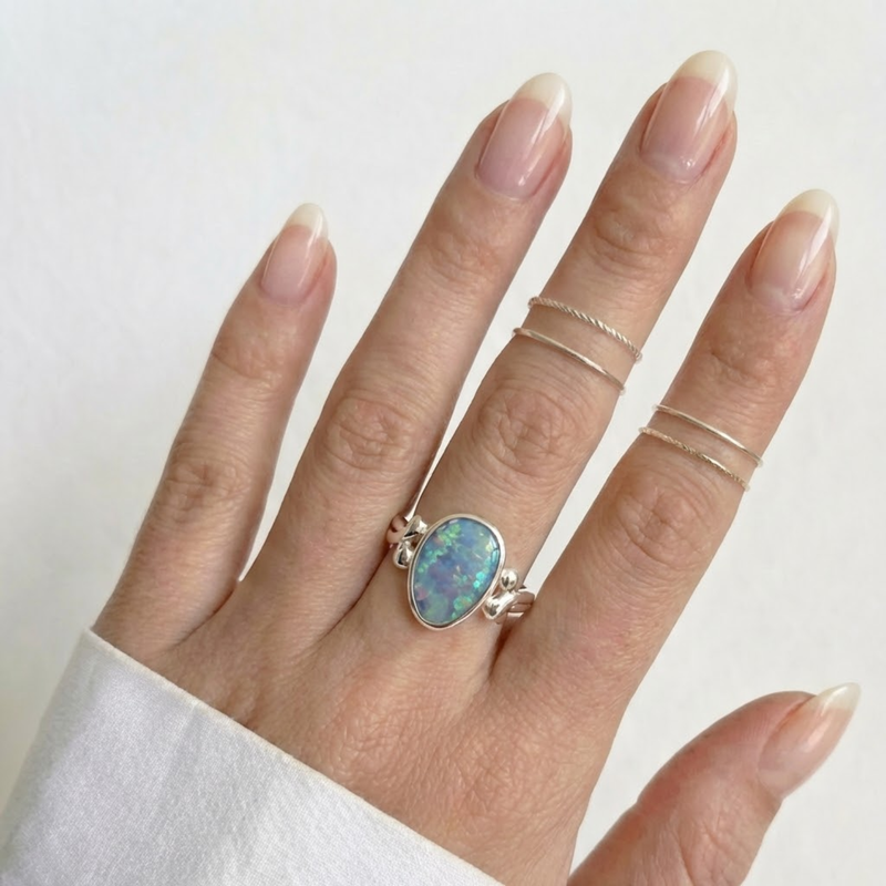 Bague ARTÉMIS - Opale Bleue