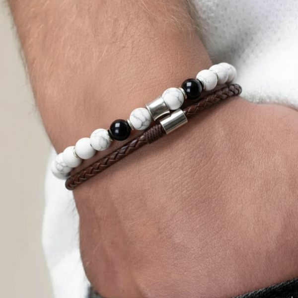 Bracelet ORION - Howlite Onyx