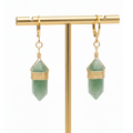 Boucles d'Oreilles Pointe - Aventurine Verte