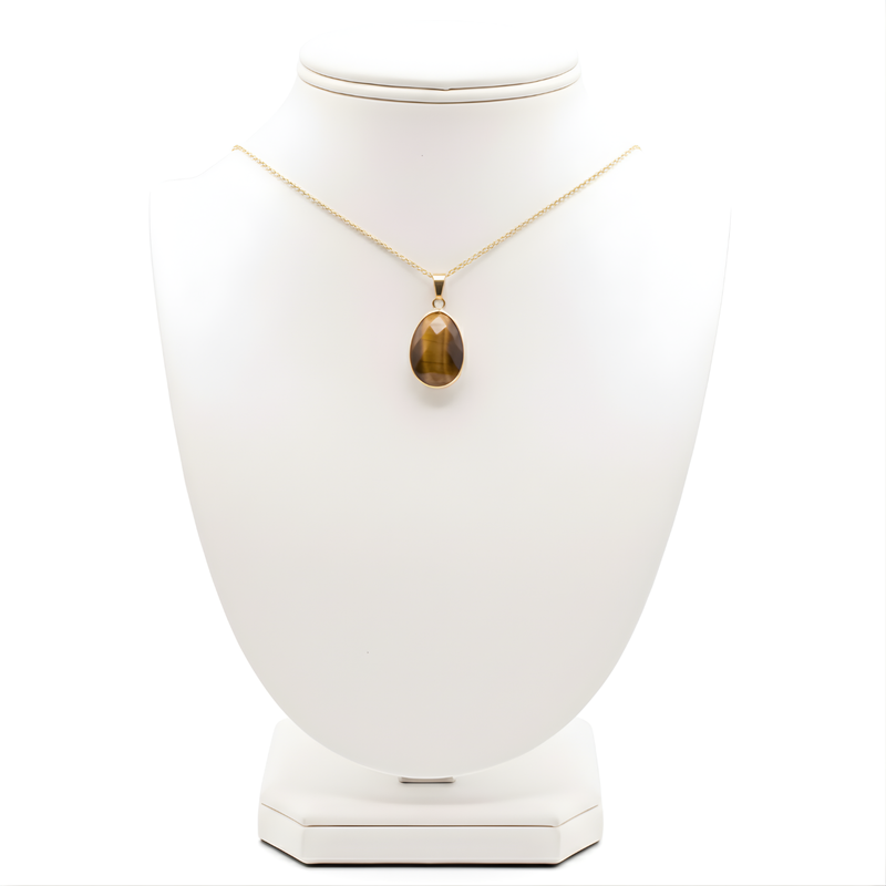 Pendentif Serti Oeil de Tigre