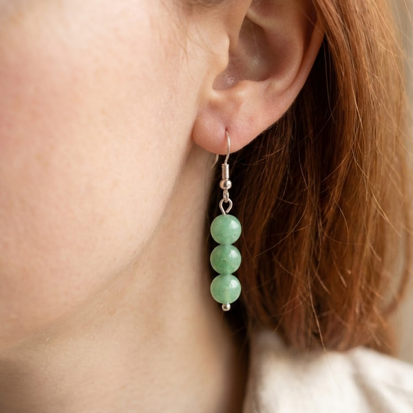 Boucles LUVIA Aventurine Verte