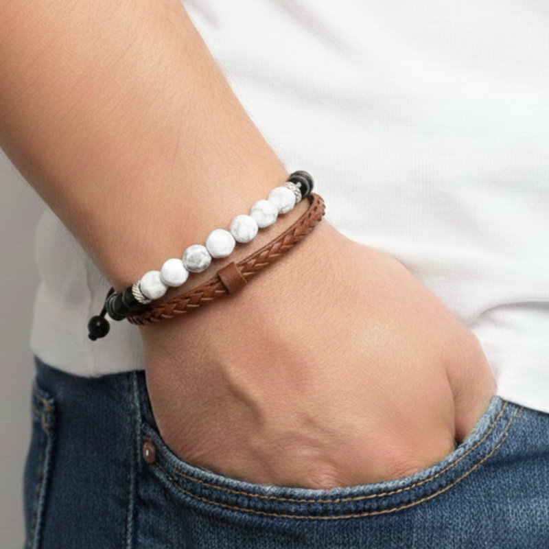 Bracelet HELIOS - Howlite Onyx