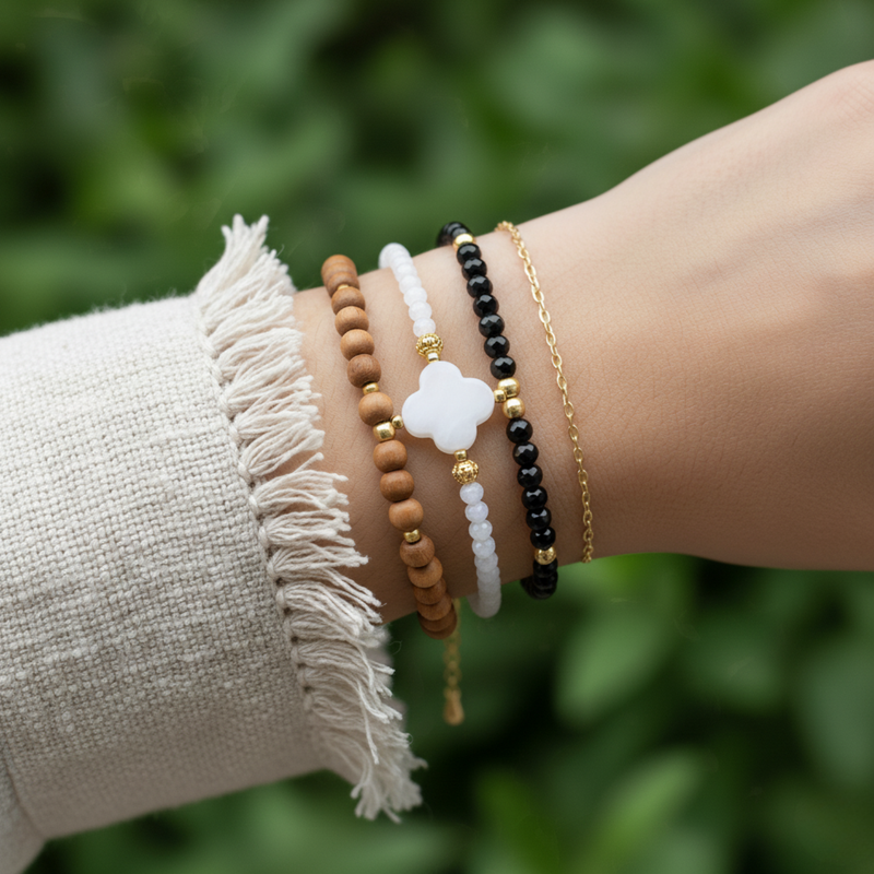 Bracelet Amaya - Cristal de Roche Howlite A