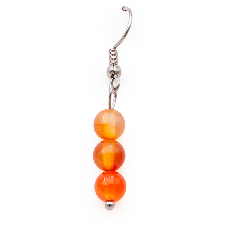 Boucles d'Oreilles 6mm - Cornaline