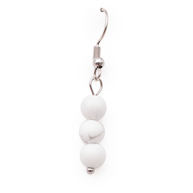 Boucles d'Oreilles 6mm - Howlite
