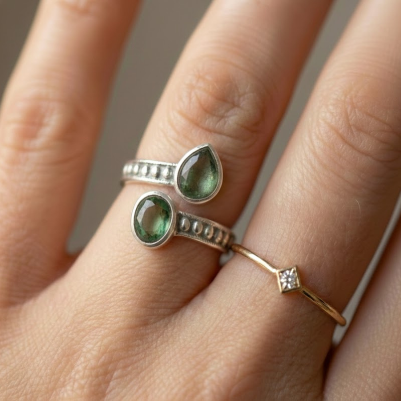 Bague ELYA®  Aventurine Verte