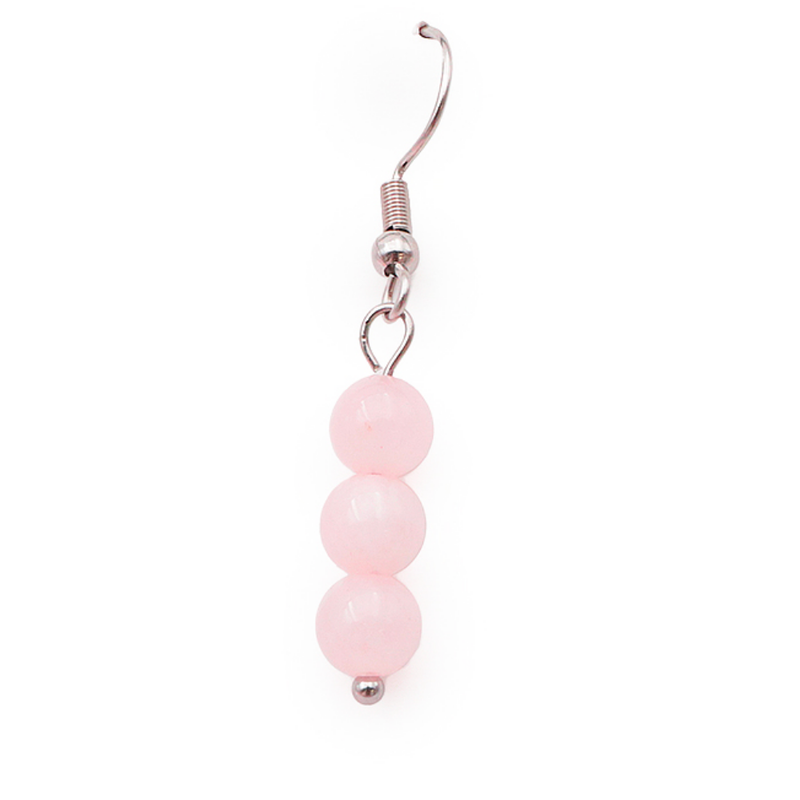 Boucles d'Oreilles 6mm - Quartz Rose