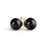 Boucles d'Oreilles Obsidienne Noire