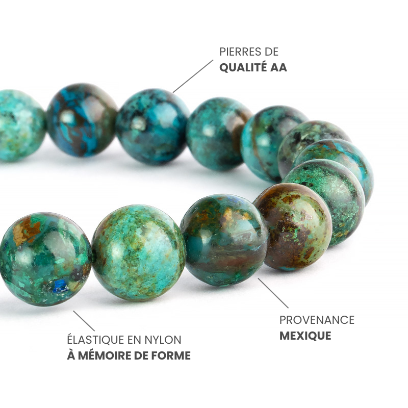 Bracelet Azurite Chrysocolle AAA