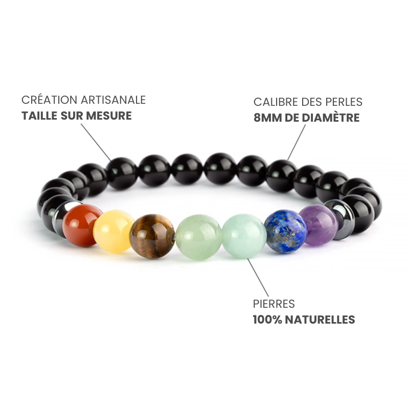 Bracelet 7 Chakras Onyx A