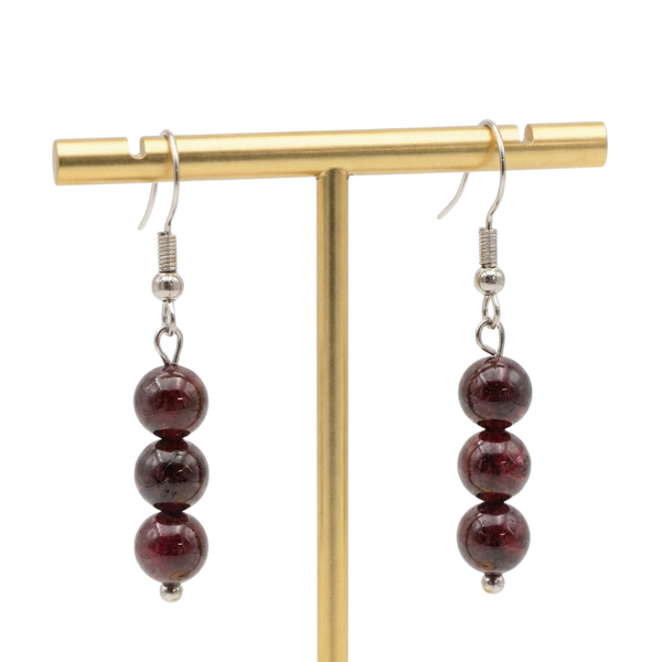 Boucles LUVIA Grenat Rouge