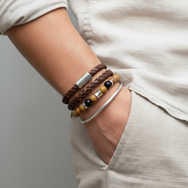 Bracelet ORION - Jaspe Paysage Onyx