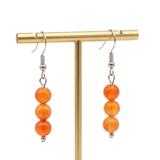 Boucles d'Oreilles 6mm - Cornaline