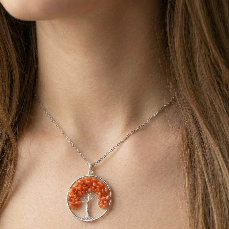 Pendentif Arbre de vie Cornaline