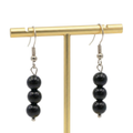Boucles d'Oreilles 6mm - Obsidienne Noire