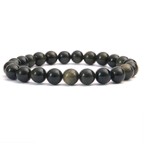 Bracelet Obsidienne Dorée AA