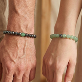 Bracelet Couple Aventurine - Hématite