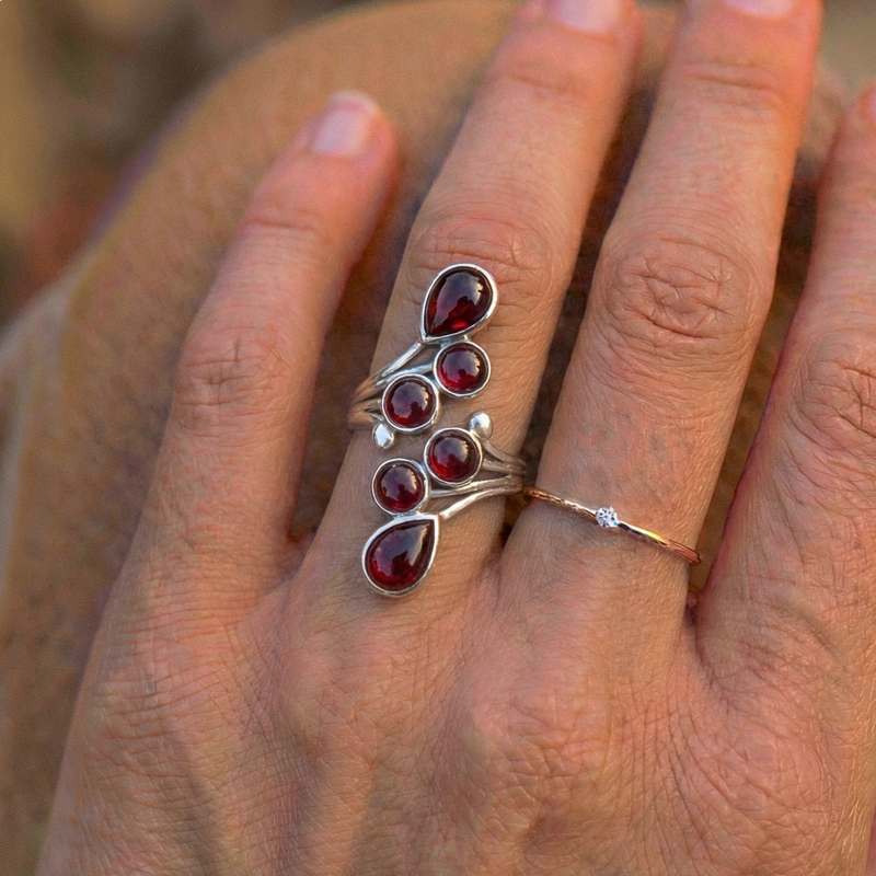 Bague LUMYA® Grenat Rouge