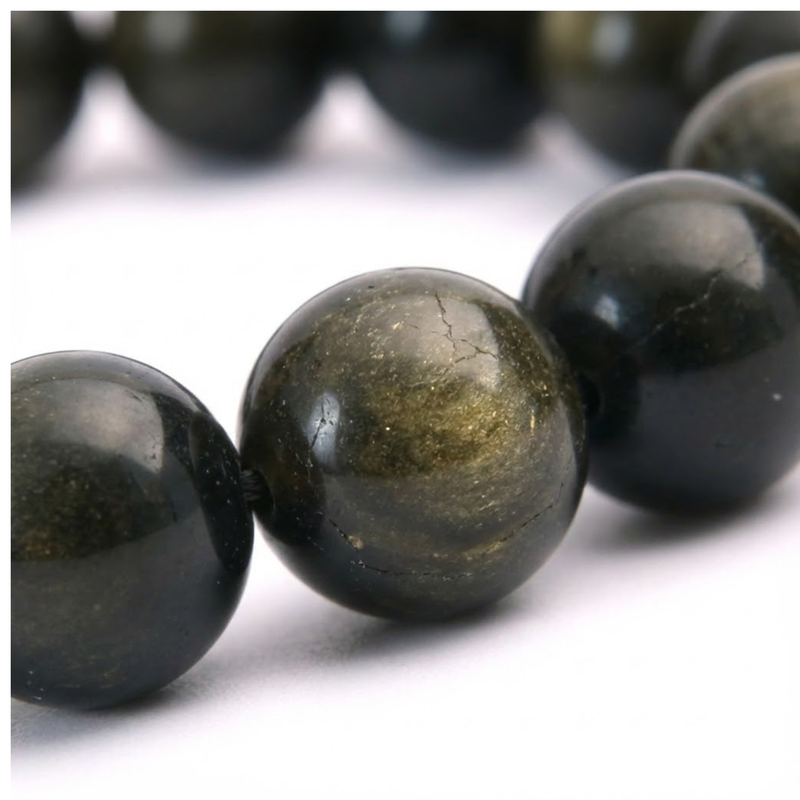 Bracelet Obsidienne Dorée AA