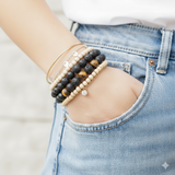 Bracelet Oeil de Tigre - Pierre de Lave