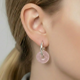Boucles d'Oreilles Quartz Rose