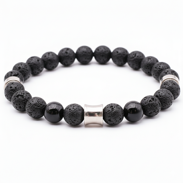 Bracelet ORION - Pierre de Lave Onyx