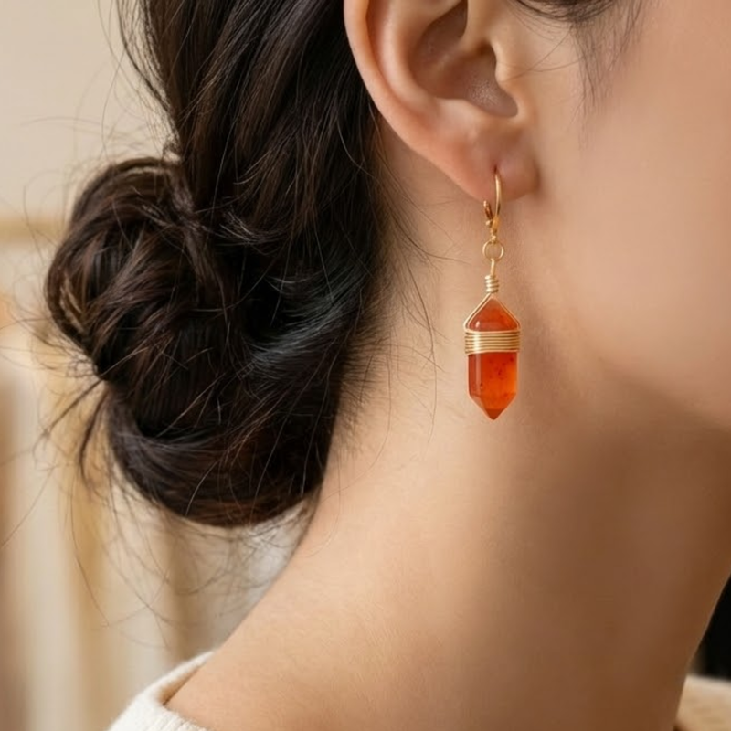 Boucles STELA Cornaline