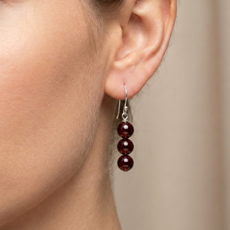 Boucles LUVIA® Grenat Rouge