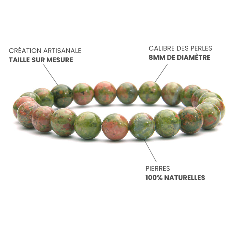 Bracelet Jaspe Unakite AB