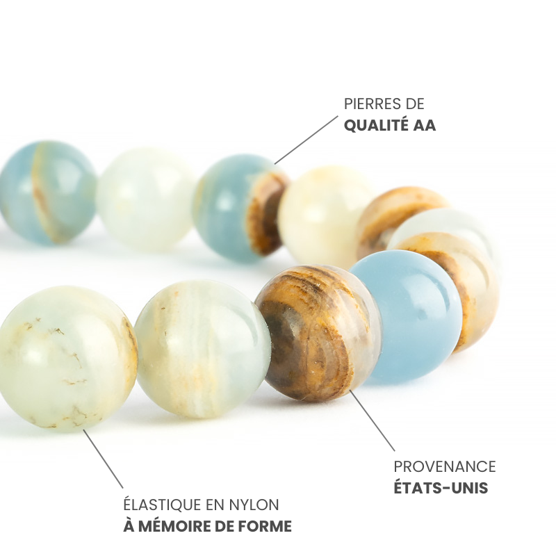 Bracelet Calcite Bleue sur Gangue AA