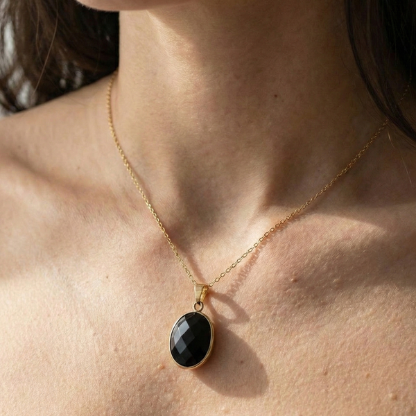 Pendentif LUCIA Obsidienne Noire