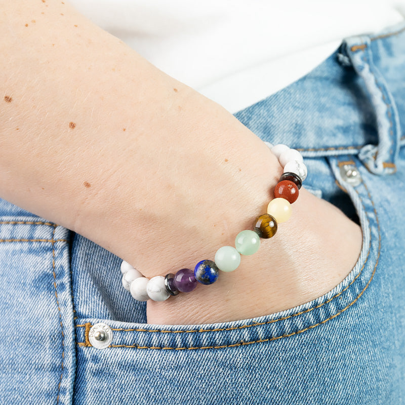 Bracelet 7 Chakras Howlite A