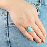 Bague argent Turquoise Sinkiang