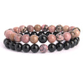 Bracelet Couple Rhodonite - Onyx