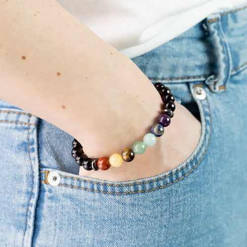 Bracelet 7 Chakras Onyx A